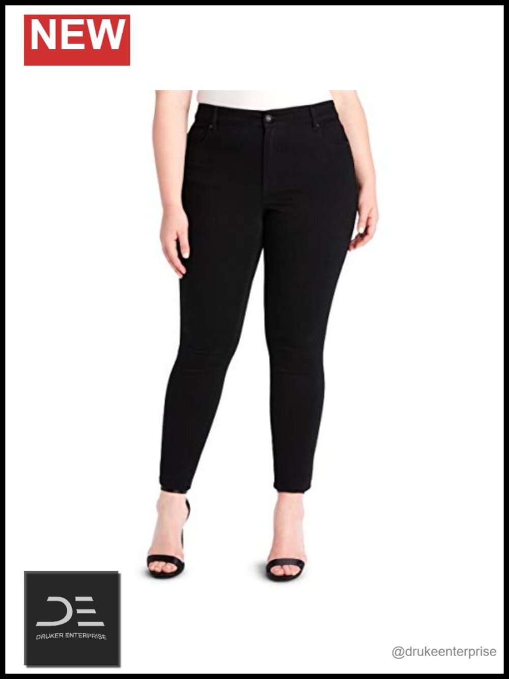 High Rise Curvy Skinny Jeans with 5 Pocket Styling, 30" Inseam, Stretchy Denim,